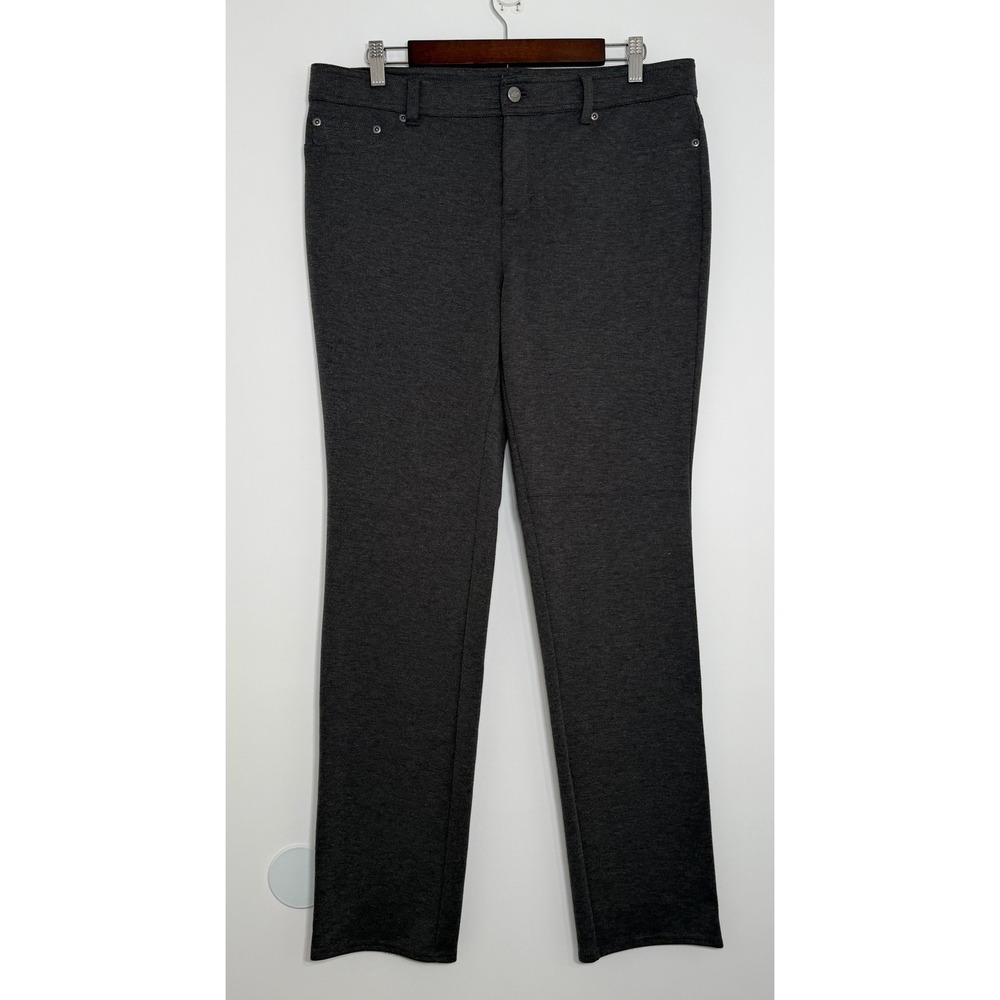 Jones New York Sport Stretch Straight Leg Pants Gray Size 12
